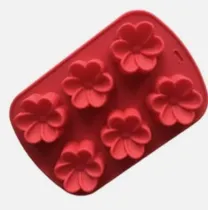 Comprar Molde Silicona Para Jabones Y Velas. Flor Roja 6 Cavidades
