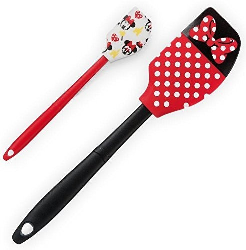 Disney Parks Minnie Mouse Polka Dot Bow Emoji Espatula Set 