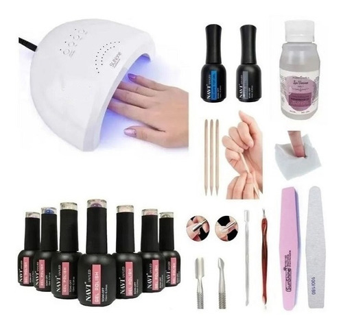 Kit Inicial X14u Cabina Led Uv 48w Uñas Gel Semipermanentes