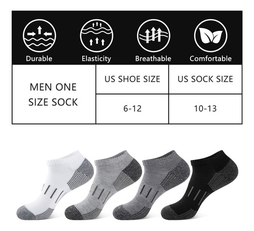Calcetines De Corte Bajo Con Cojín Que Absorben La Humedad