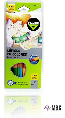 Lápices De Colores Pizzini Súper Punta Por 12 Unidades