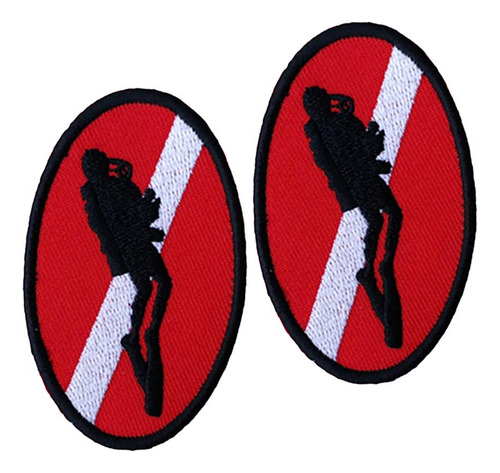 2x Ellipse Diver Flag Patch Parches Insignia
