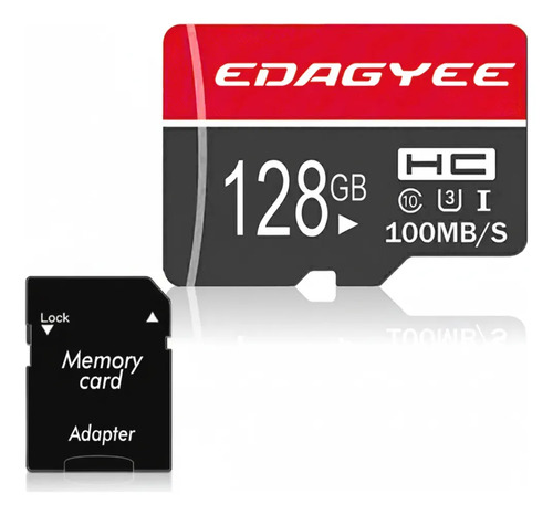 Tarjeta Micro SD EdaGyee de 128 GB U3 con Adaptador, Clase 10 para Cámaras y Drones