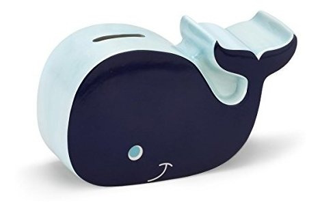 Demdaco Smiling Whale Navy Blue Earthenware Np3w0