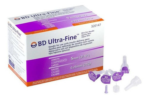 Imagen 1 de 4 de Bd Ultra Fine Tm Agujas 5mm X 31g 100 Unidades