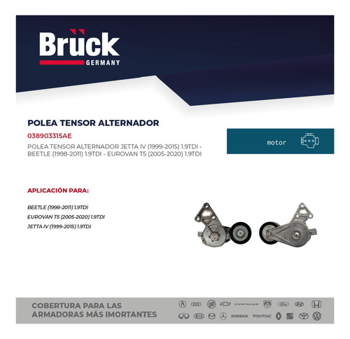 Polea Tensora Alternador Golf Jetta A4 Beetle 1.9 Diesel Tdi