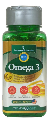 Suplemento en cápsulas blandas InnovaNaturals  Omega 3 en pote de 60 un (pack x 2 u)