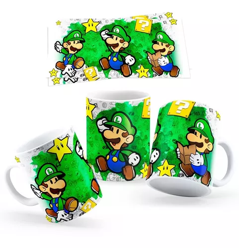 Caneca Super Mário Bros e luigi - Esmaga Tartaruga - Cerâmica