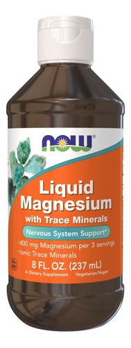 Magnésio Liquido Liquid Magnesium Oligoelementos 237ml Now 