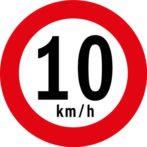 Señalética Velocidad Máxima 10 Km/h 60x60cm Reflectante
