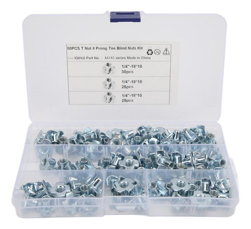 Kit De Persianas En Forma De T Nuts, 80 Unidades, 4 Puntas,