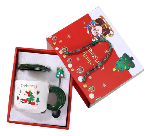 Juego De Tazas De Cerámica Árbol De Navidad Verde