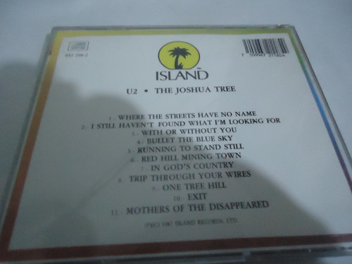 U2 The Joshua Tree Cd (Usado)