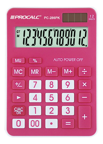 Calculadora De Mesa 12 Digitos Rosa Pc286pk Procalc
