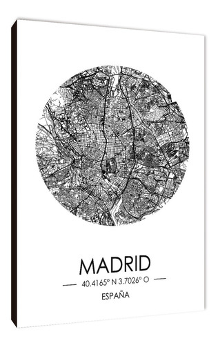 Cuadros Mapa Madrid Varios Modelos 33x48