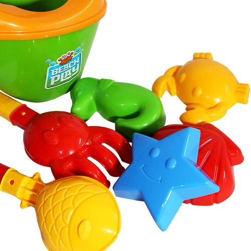 Imagem 2 de 2 de Kit Verão Regador Formas Moldes Pá Rastela Beach Play