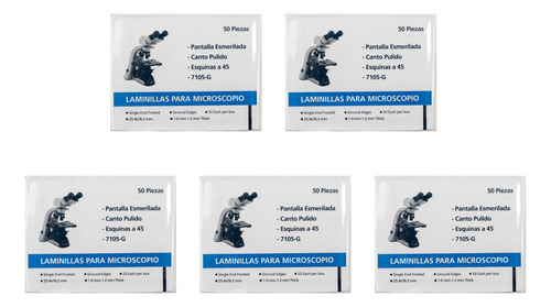 Laminillas Portaobjetos Pack De 10 Cajas De 50 Pzas C/u
