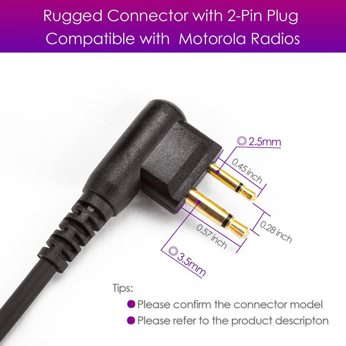 Auricular De Un Solo Cable Con Micrófono Para Motorola Walki