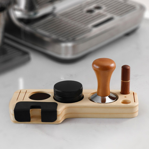 Juego De Soportes Para Apisonar Espresso Madera De Pino 58mm