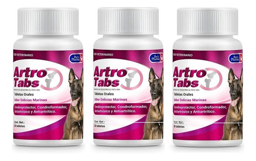Artro Tabs Condroprotector 30 Tabs Pets Pharma 3 Pzas