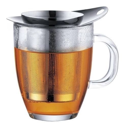 Juego Tarro Té/colador Vaso Negro 350 Ml Bodum Color Blanco