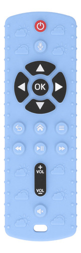 Blue Silicone Baby Teething Toy Tv Remote Control Shape