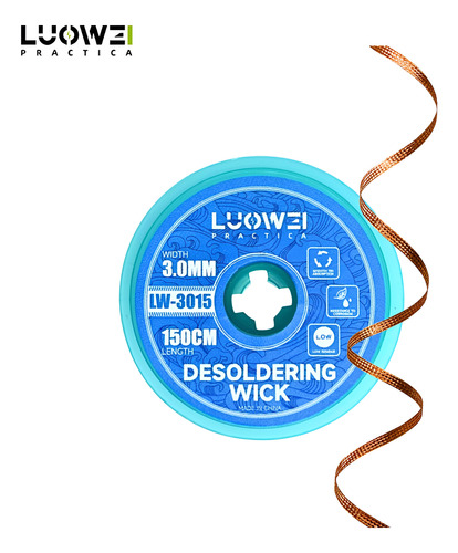 Kit Com 10 Fita Malhas Dessoldadora Lw-3015 3,0mm 150cm