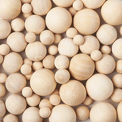 Beadthoven 90pcs Wood Balls For Crafts, Natural Unfinis...