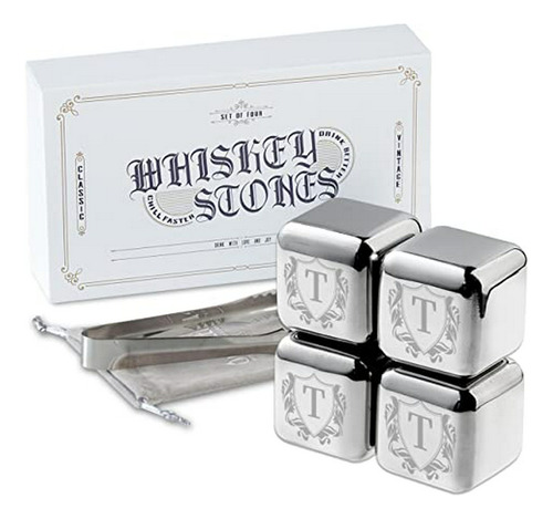 Set De Piedras De Whiskey Con Iniciales