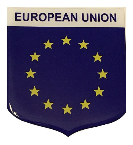 Adesivo Resinado Em Escudo Da Bandeira Da União Européia