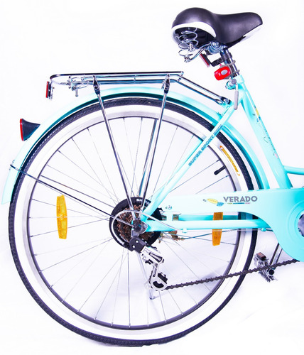 Bicicleta Dama Rodado 26 Canasto Luz Cambios Shimano Parrill