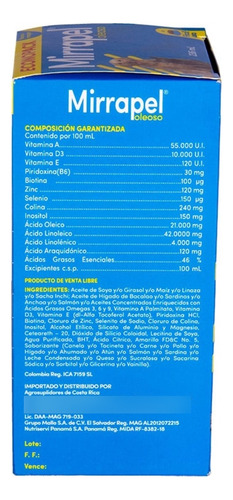 Mirrapel Suplemento Vitamínico Oleoso Econopack X236 Ml Y A