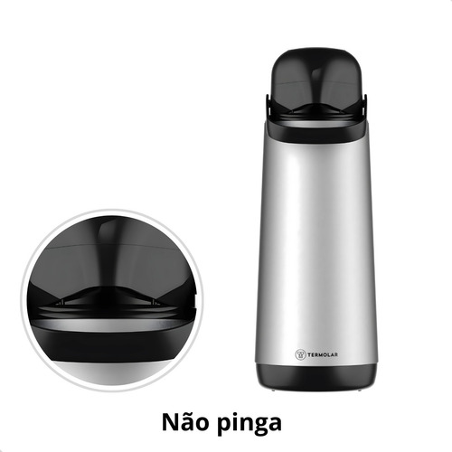 Garrafa Térmica De Café E Chá Inox Lumina 1,8l Pressão