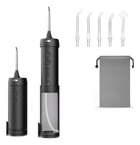 Irrigador Bucal Oral Compacto Belfia Hf-10 Con 5 Picos 200ml Recargable Portátil Ideal Para Traslados Viajes Quita Sarro Limpeiza Lengua Brackets Gingivitis Mal Aliento