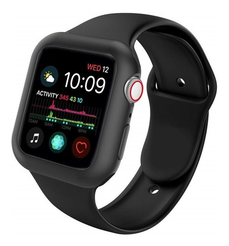 Imagem 1 de 10 de Capa Case Silicone Para Apple Watch + Pulseira 38/40/42/44mm