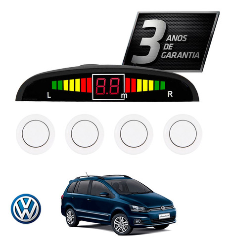 Sensor De Ré Estacionamento Branco Volkswagen Spacefox 2015