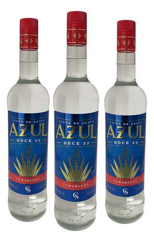 Tripack Licor De Agave Azul Doce 22 Tamarindo 1000 Ml