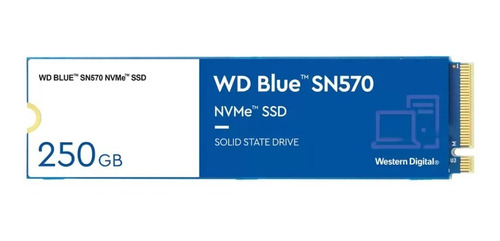 Imagen 1 de 4 de Disco Solido Ssd M.2 250g Sn570 Nvme Wd Blue Wds250g3b0c