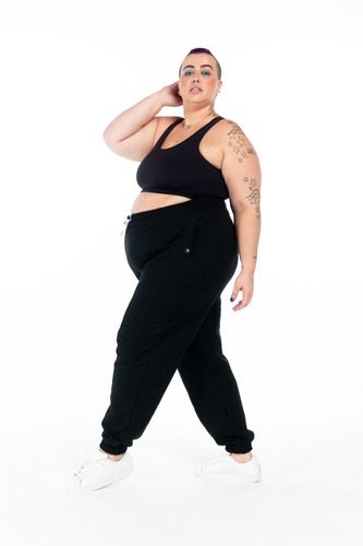 Imagem 3 de 8 de Calça Moletom Comfy Plus Size Wonder Size Preto