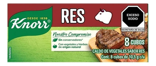 4 Pzas Caldo De Res Knorr 8 Cubos De 10.5 G C/u
