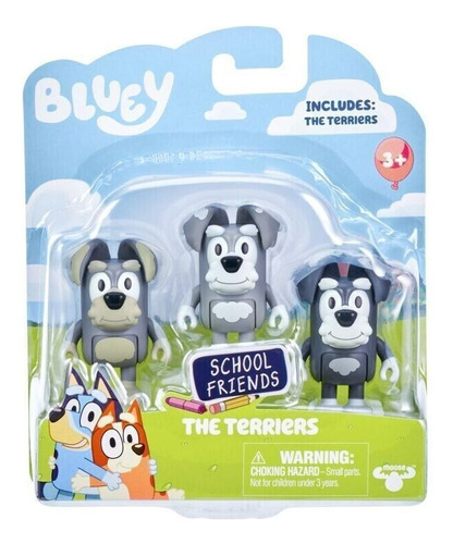 Bluey School Friends   The Terriers   Set 3 Figuras - Moose