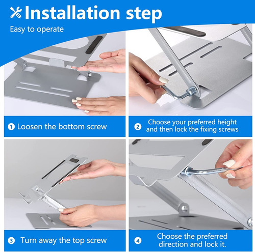 Imagen 6 de 7 de Base Soporte Portátil Laptop Aluminio Ergonómica