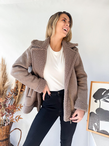 Campera Gamulan Lulyna Con Corderito Mujer Muy Abrigada
