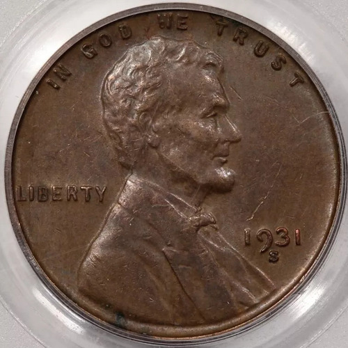 1931 S Lincoln Wheat Cent Penny Centavo 1c Au50 Unc Escasa
