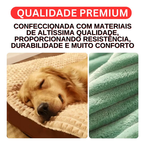 Caminha Pet Grande Cama Para Cachorros Medios Grande Colchonete Pelucia Resistente Lavavel G M 80x66 Golden Retriever Bulldog Frances Tifens Cor Verde