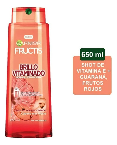 Shampoo Revitalizante Garnier Brillo Vitaminado Con Guarana