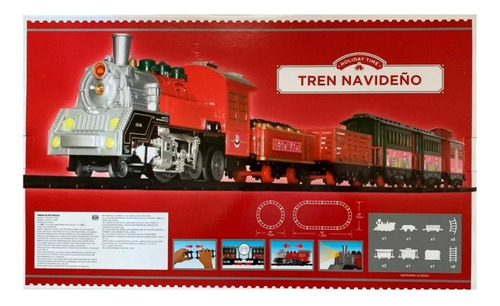 Tren Electrico Navideño Grande Con Luz Y Sonido