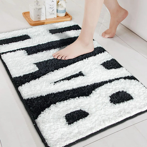 Alfombrilla En Forma De P, Imitación De Cachemir, Letras Bla