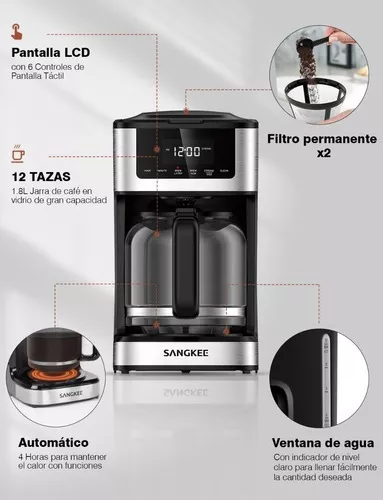 Cafetera De Goteo Programable De 12 Tazas, Filtro