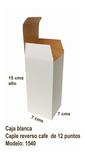 100 Caja Blanca 7x7x15 Cms Modelo 1540 | Envío gratis